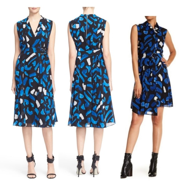 Jason Wu Grey blue black design dress size 6 - Picture 5 of 6